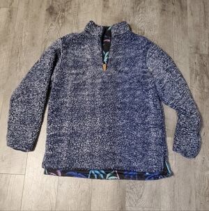 Blue USA PALM Sherpa Reversible Palm Trees